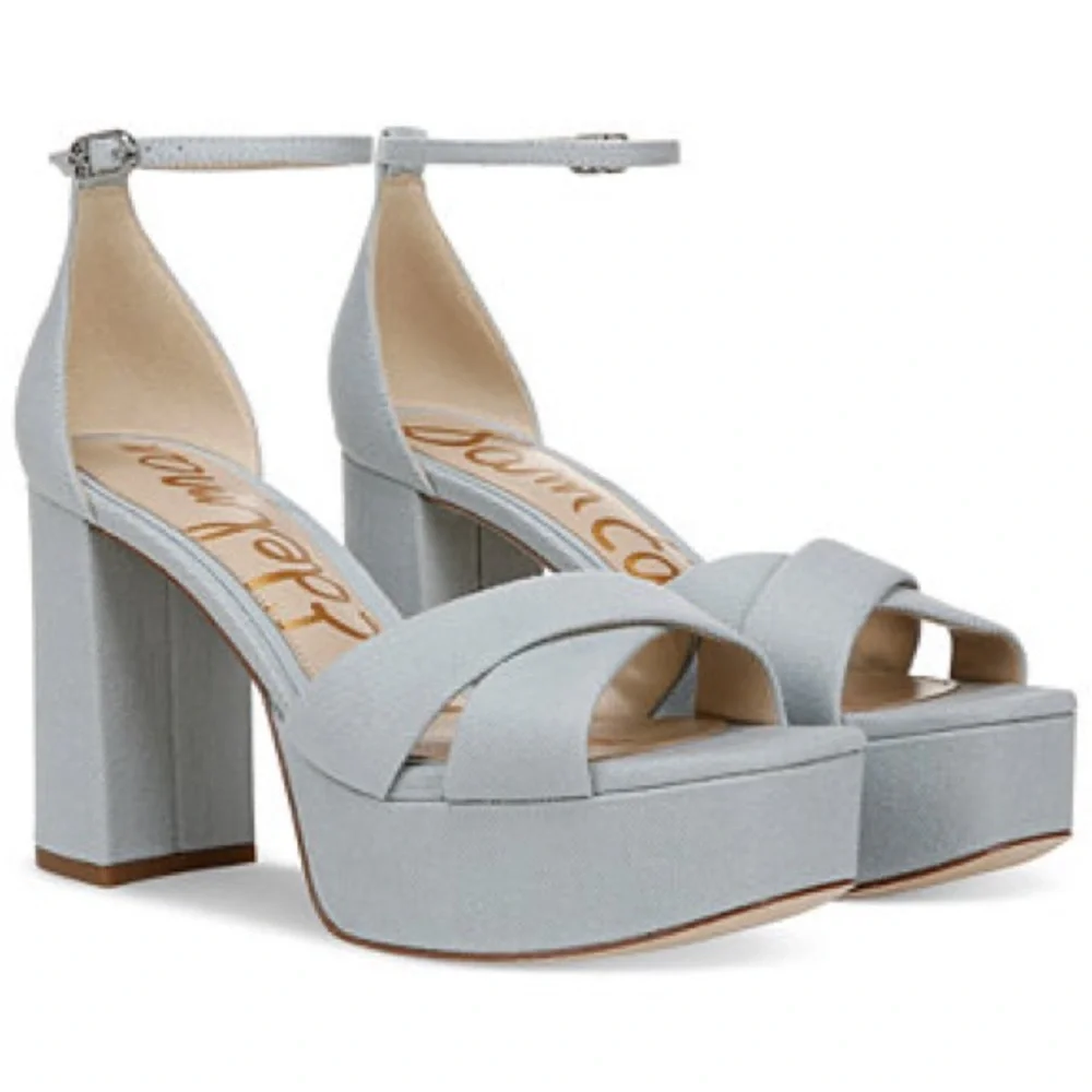 Sam Edelman Women's Jullian Platform Dress Sandals‎ Powder Blue Size 8.5